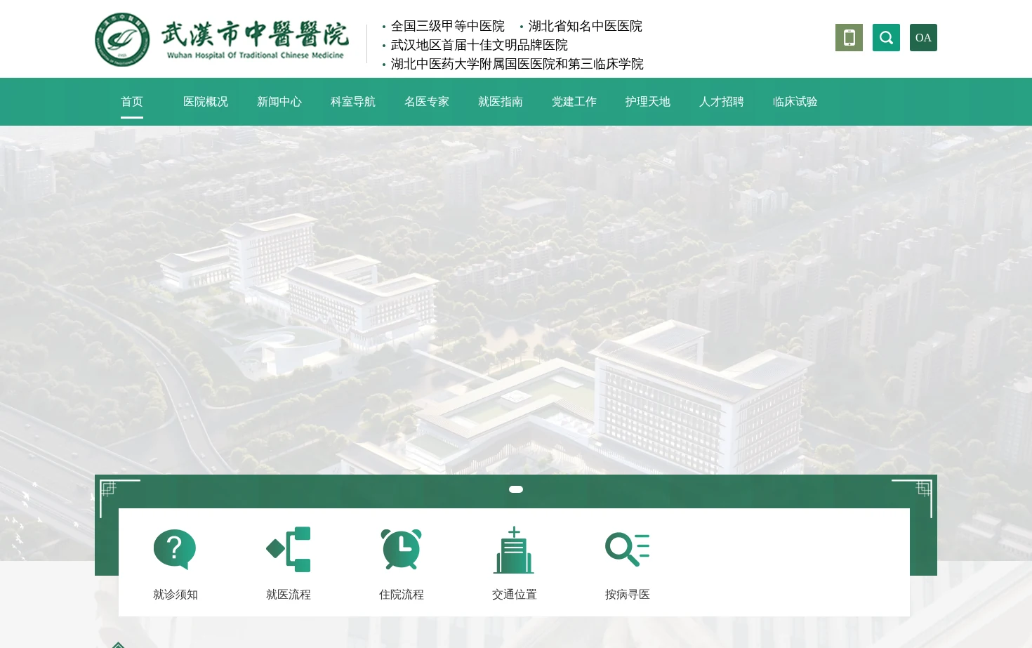武汉市中医医院 页面快照